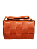 Luxe Woven Textured Shoulder Bag – Burnt Orange