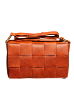 Luxe Woven Textured Shoulder Bag – Burnt Orange