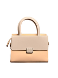 Luxe Structured Top-Handle Handbag – Cream Beige