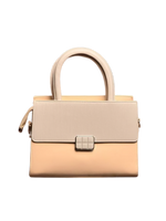 Luxe Structured Top-Handle Handbag – Cream Beige