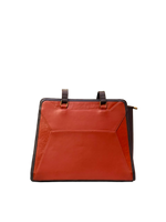 Ember Luxe Structured Tote Bag – Rust Orange & Espresso Brown
