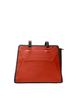 Ember Luxe Structured Tote Bag – Rust Orange & Espresso Brown