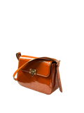 Amber Gloss Crossbody Bag – Polished Caramel Statement Bag