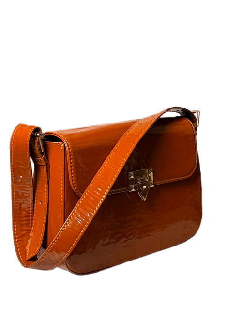 Amber Gloss Crossbody Bag – Polished Caramel Statement Bag