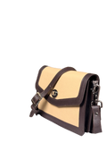 Sienna Contrast Crossbody Bag – Beige & Chocolate Brown Shoulder Bag