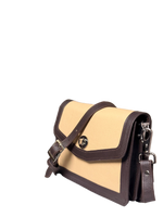 Sienna Contrast Crossbody Bag – Beige & Chocolate Brown Shoulder Bag