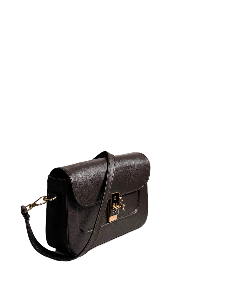 Noir Luxe Crossbody Bag – Elegant Structured Shoulder Bag