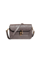 Luxe Mocha Crossbody Bag – Elegant Gold-Lock Shoulder Bag