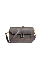 Luxe Mocha Crossbody Bag – Elegant Gold-Lock Shoulder Bag