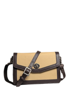 Sienna Contrast Crossbody Bag – Beige & Chocolate Brown Shoulder Bag
