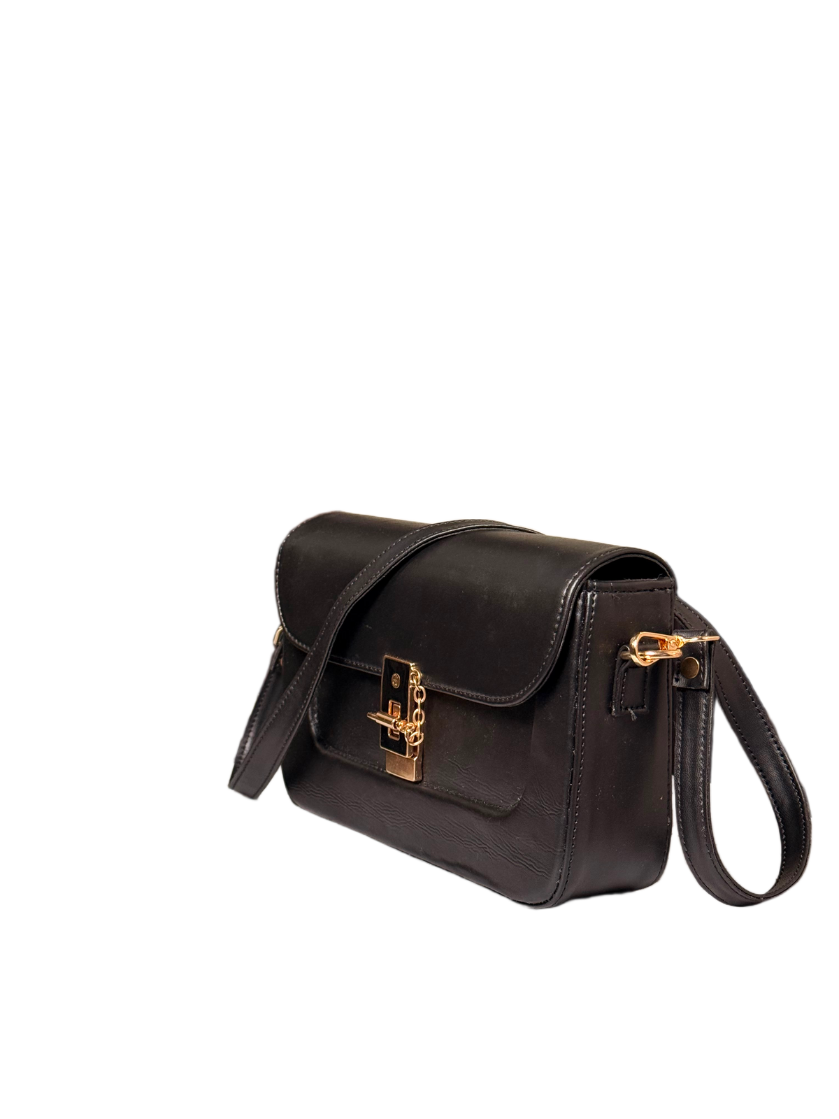 Noir Luxe Crossbody Bag – Elegant Structured Shoulder Bag