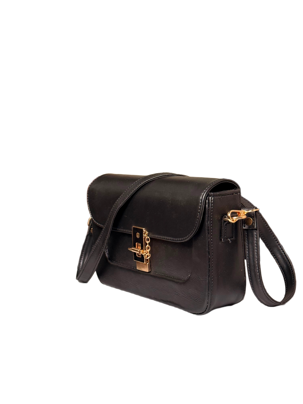 Noir Luxe Crossbody Bag – Elegant Structured Shoulder Bag