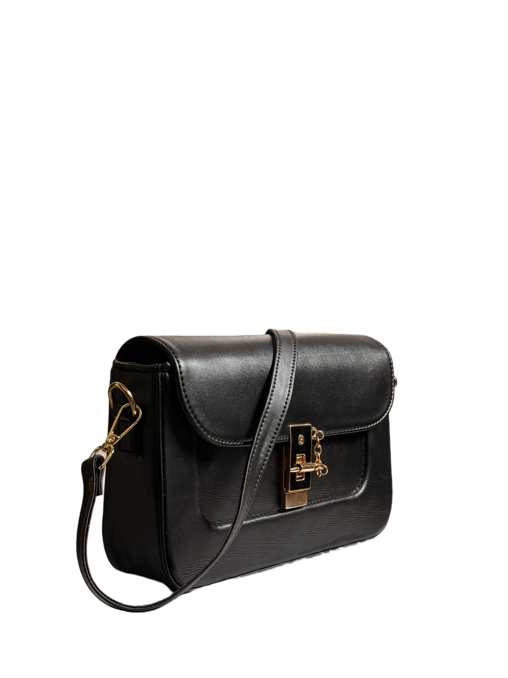Noir Luxe Crossbody Bag – Elegant Structured Shoulder Bag