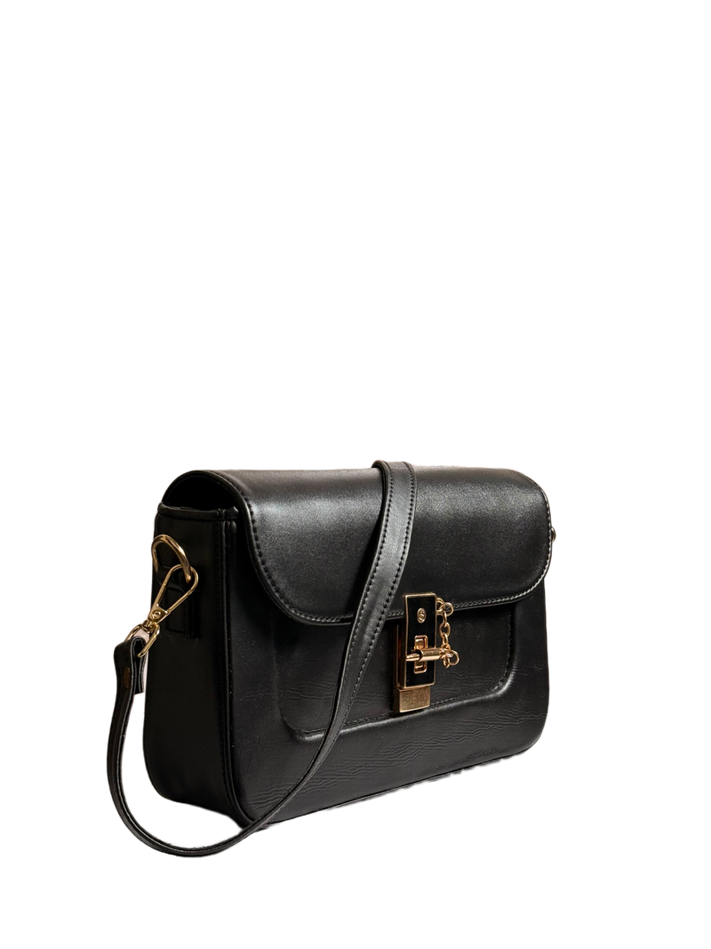 Noir Luxe Crossbody Bag – Elegant Structured Shoulder Bag