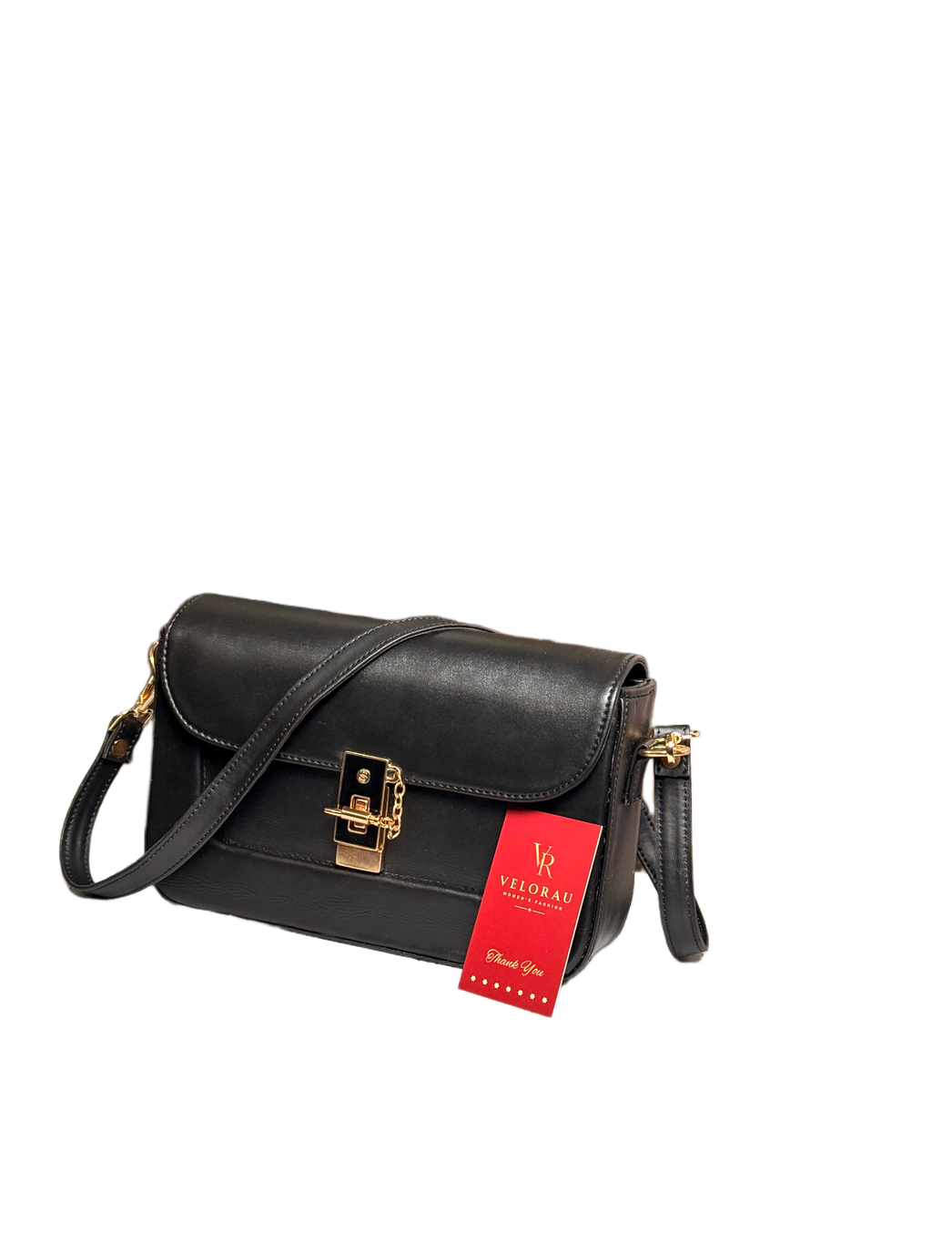 Noir Luxe Crossbody Bag – Elegant Structured Shoulder Bag