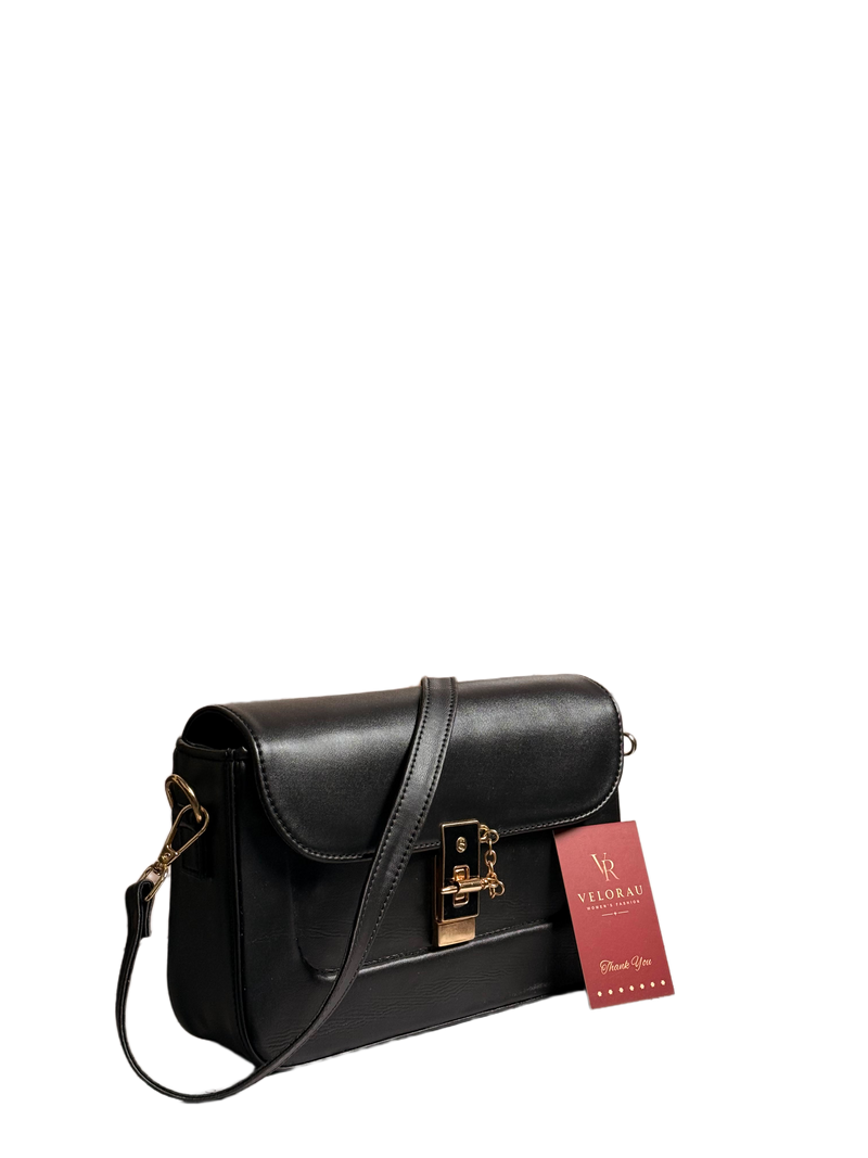Noir Luxe Crossbody Bag – Elegant Structured Shoulder Bag