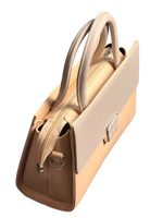Luxe Structured Top-Handle Handbag – Cream Beige