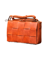 Luxe Woven Textured Shoulder Bag – Burnt Orange